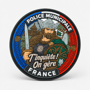 Écusson PVC 3D Police Municipale – Gaulois noir