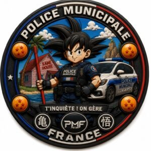 Écusson PVC 3D Police Municipale – Guerrier manga tropical