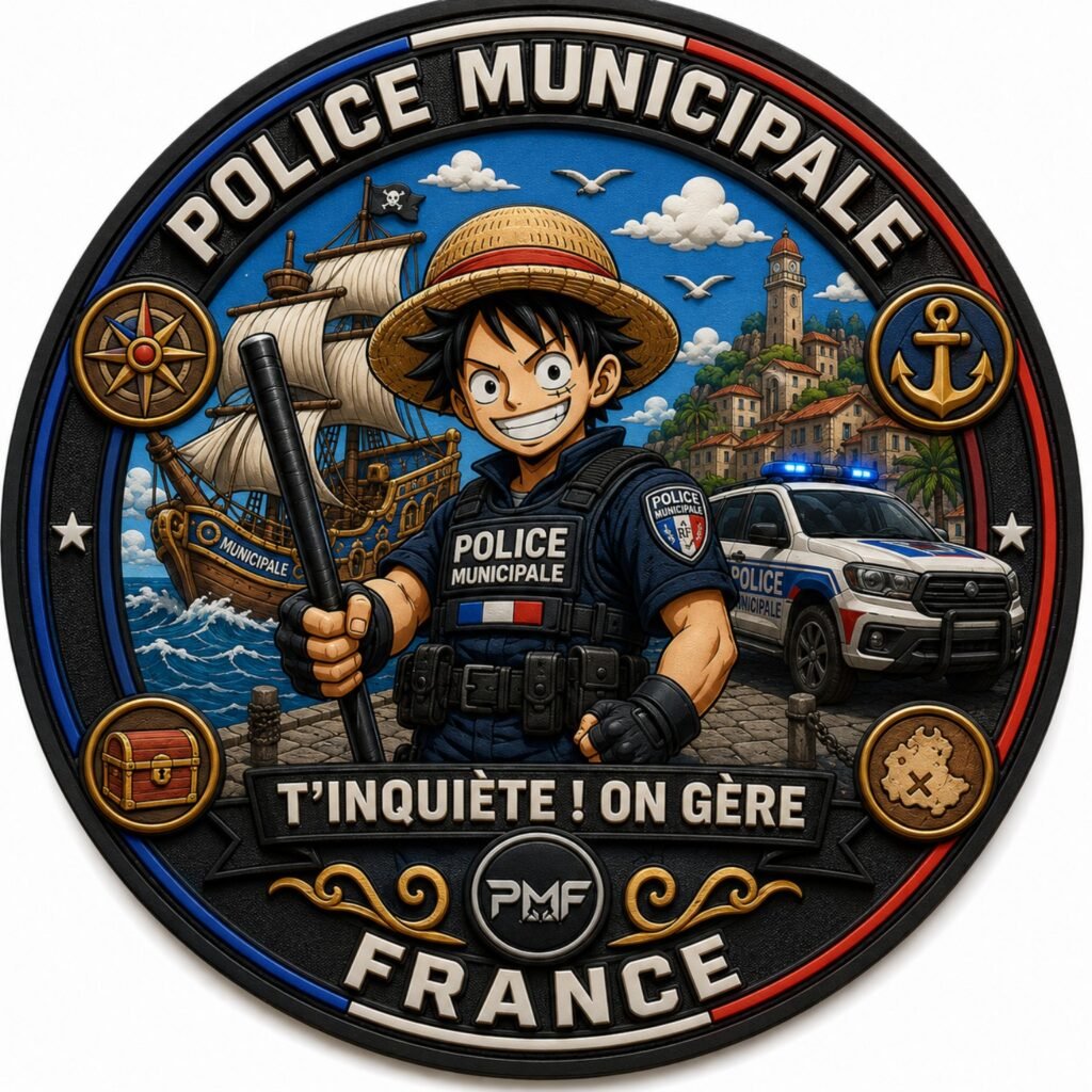 Écusson PVC 3D Police Municipale – Pirate au chapeau de paille