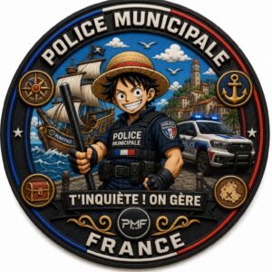Écusson PVC 3D Police Municipale – Pirate au chapeau de paille