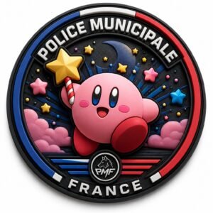 Écusson PVC 3D Police Municipale – Héros rose étoilé