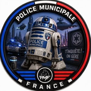 Écusson PVC 3D Police Municipale – Droïde futuriste