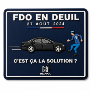 Écusson FDO en deuil – 27 août 2024 – Hexapol – PVC 3D