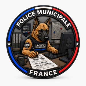 Écusson UV Police Municipale K9 – Procès-verbal humoristique
