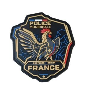 Écusson PVC 3D Police Municipale France – Coq mécanique – Protéger Servir