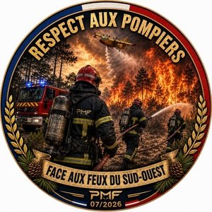 Écusson UV Hommage aux Pompiers – Feux du Sud-Ouest 07/2026