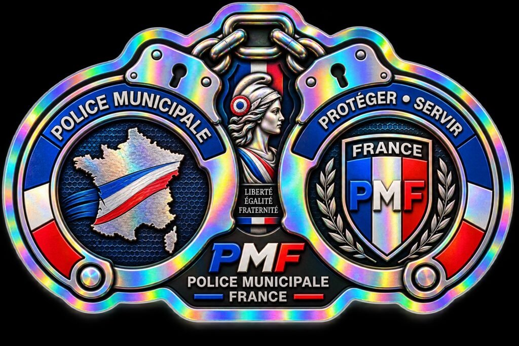 Sticker holographique PMF – Menottes France