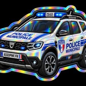 Sticker holographique PMF – Duster Police Municipale