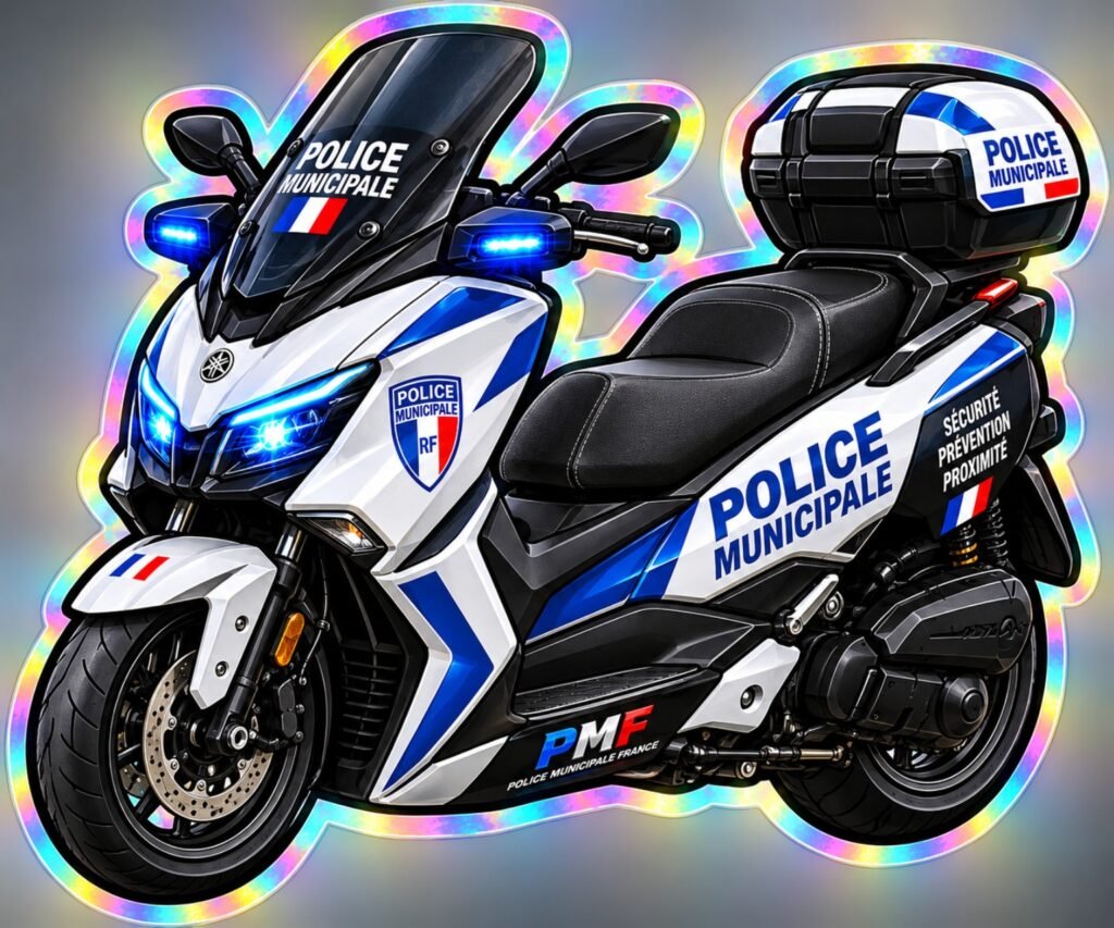Sticker holographique PMF – Scooter Police Municipale