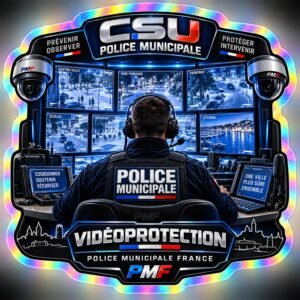 Sticker holographique PMF – Vidéoprotection CSU