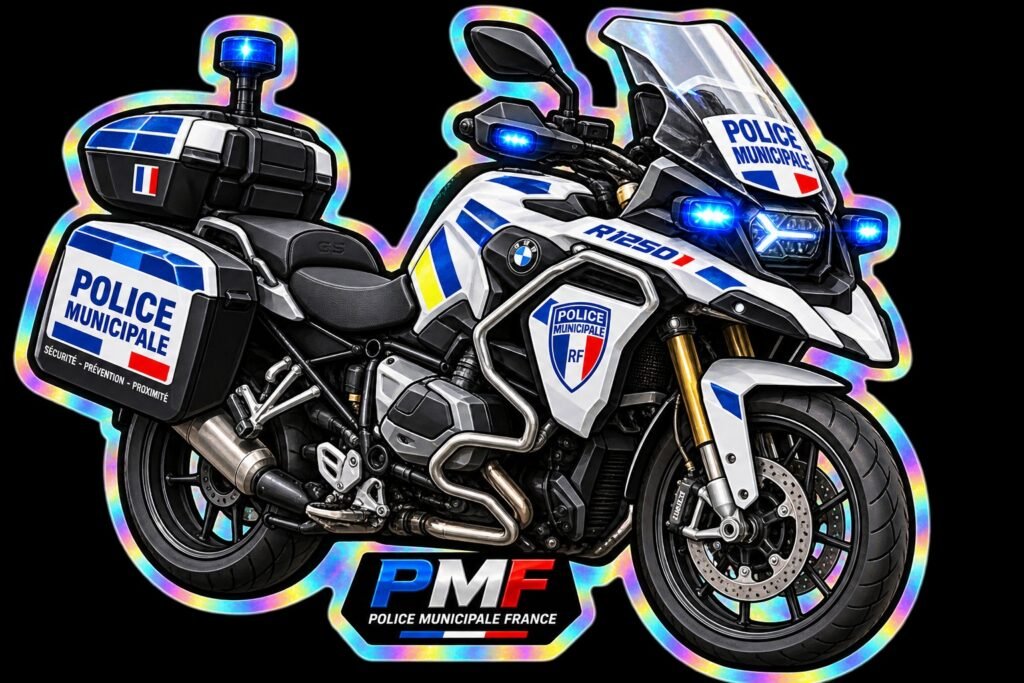 Sticker holographique PMF – Moto Police Municipale