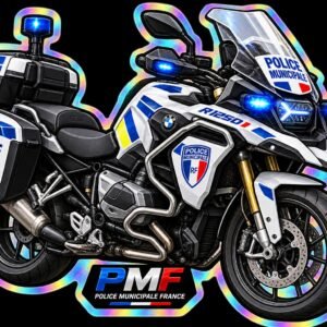Sticker holographique PMF – Moto Police Municipale