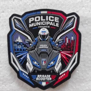 Écusson PVC 3D Police Municipale France – Brigade scooter