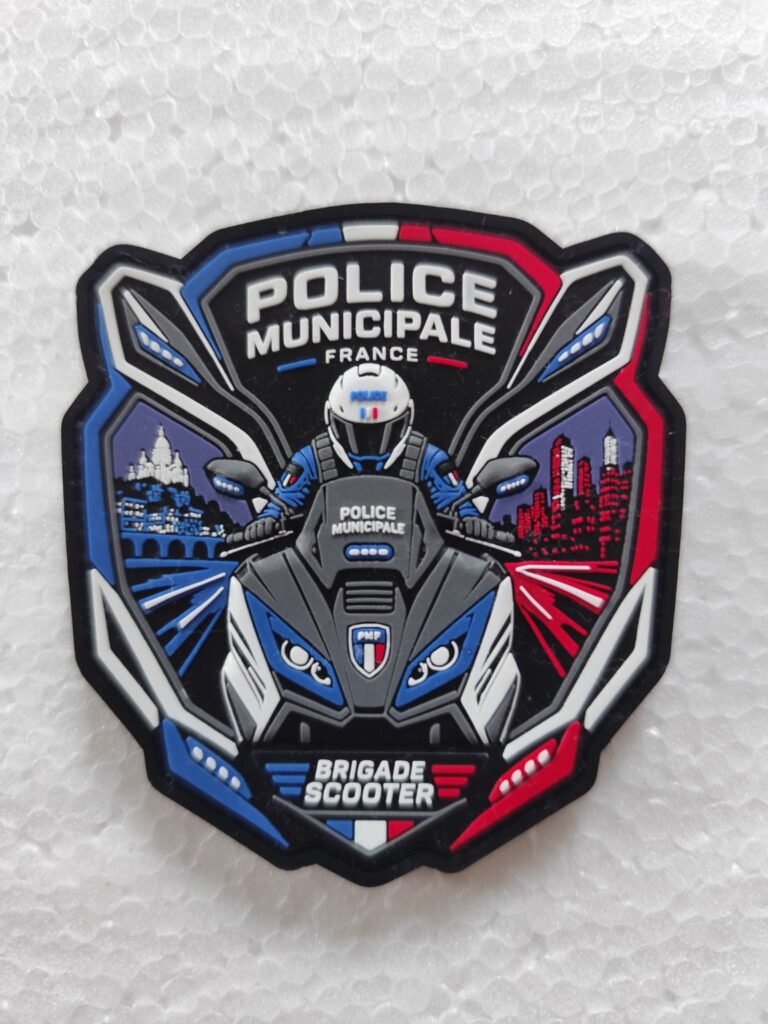 Écusson PVC 3D Police Municipale France – Brigade scooter