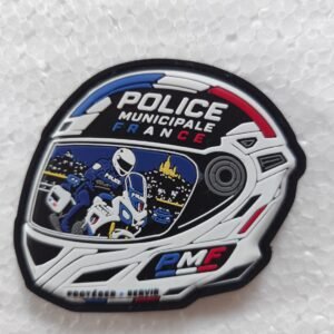 Écusson PVC 3D Police Municipale France – Casque moto