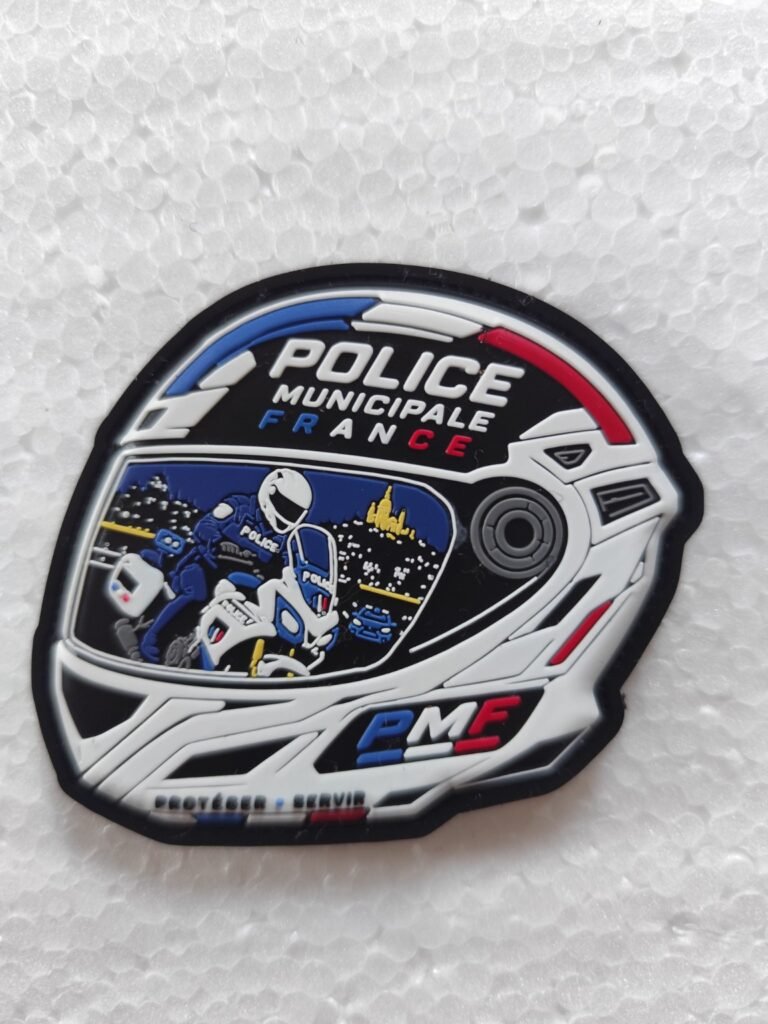 Écusson PVC 3D Police Municipale France – Casque moto