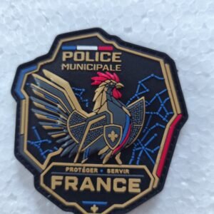 Écusson PVC 3D Police Municipale France – Coq mécanique – Protéger Servir
