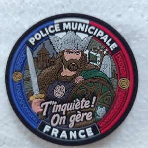 Écusson PVC 3D Police Municipale – Gaulois noir