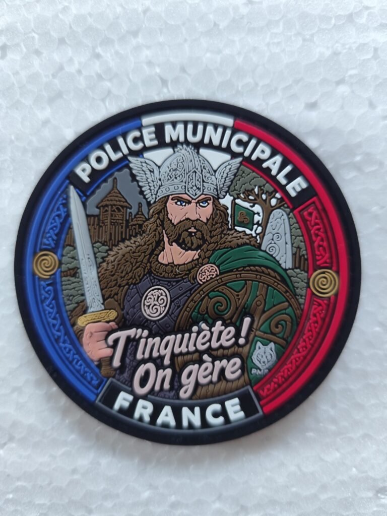Écusson PVC 3D Police Municipale – Gaulois noir