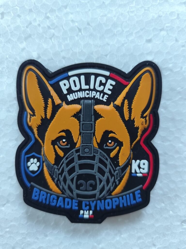 Écusson PVC 3D Police Municipale France – Brigade cynophile K9
