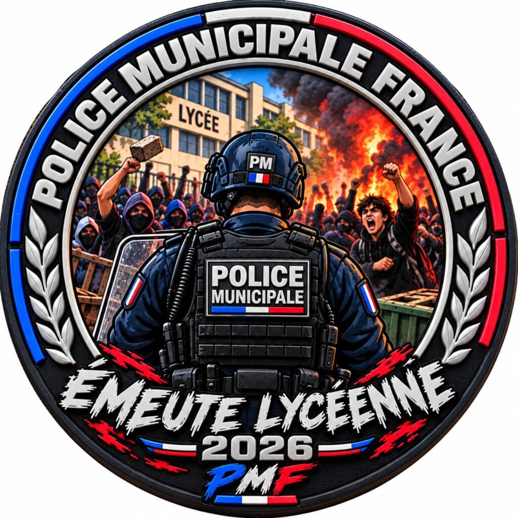 Écusson PVC 3D Police Municipale France – Émeute Lycéenne 2026